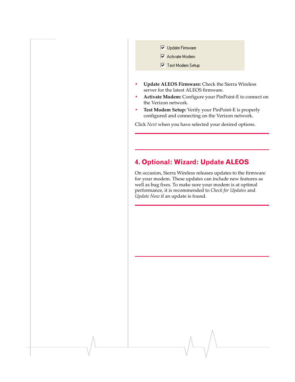 Optional: wizard: update aleos | Sierra Wireless EV-DO User Manual | Page 31 / 182