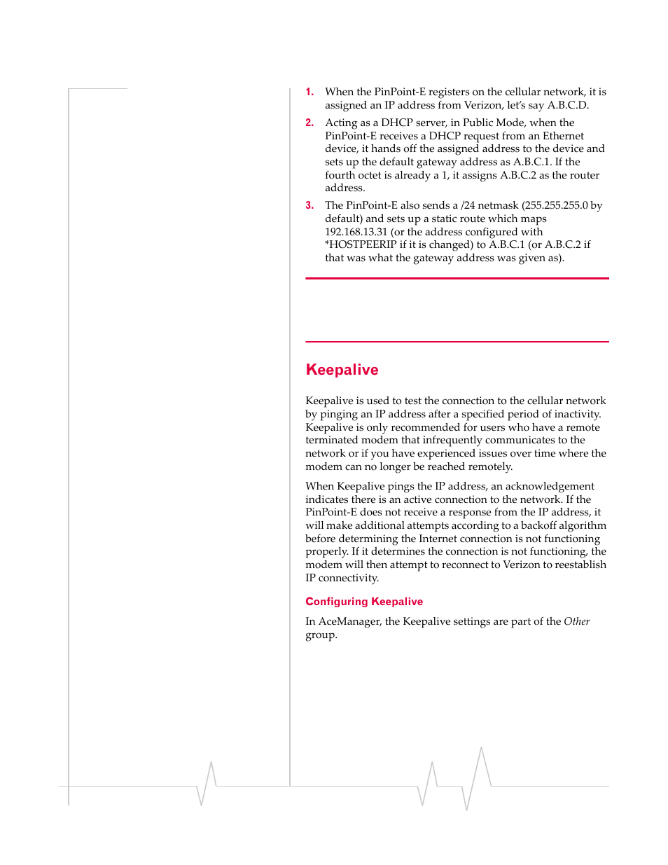 Keepalive, Configuring keepalive | Sierra Wireless EV-DO User Manual | Page 74 / 182