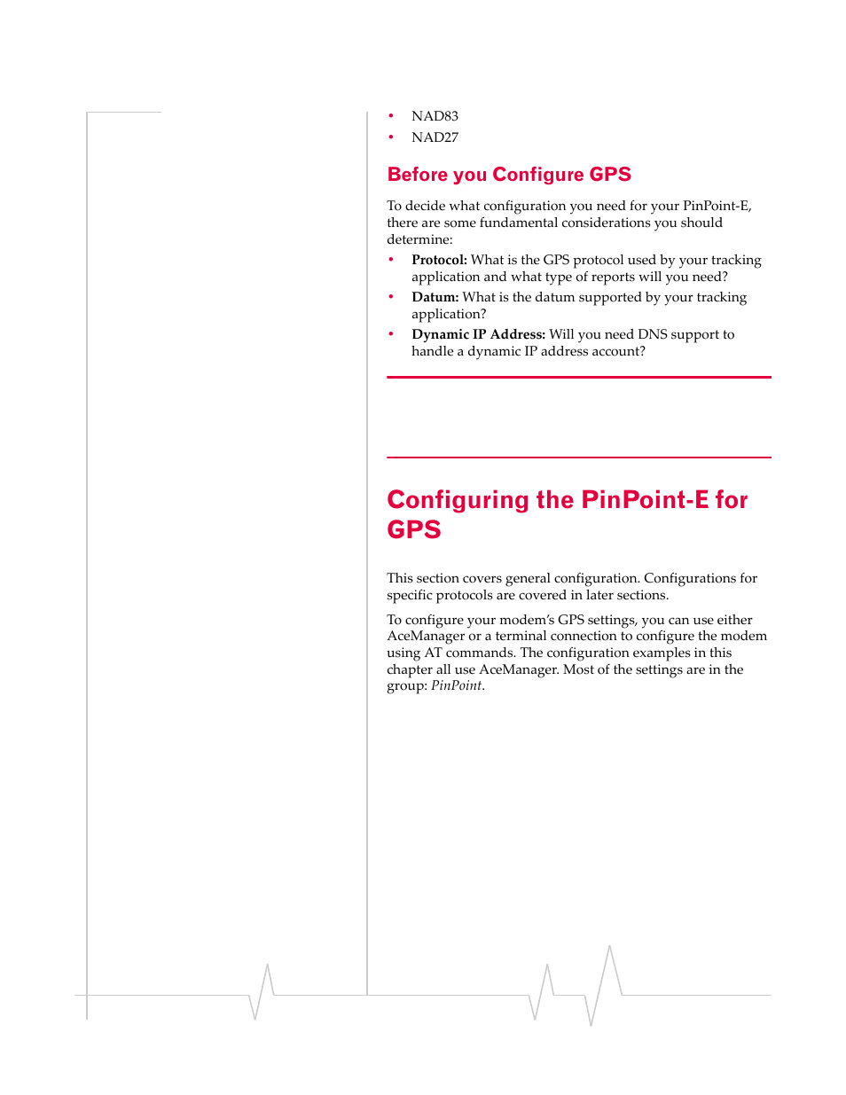 Before you configure gps, Configuring the pinpoint-e for gps, Configuring the | Pinpoint-e for gps | Sierra Wireless EV-DO User Manual | Page 87 / 182