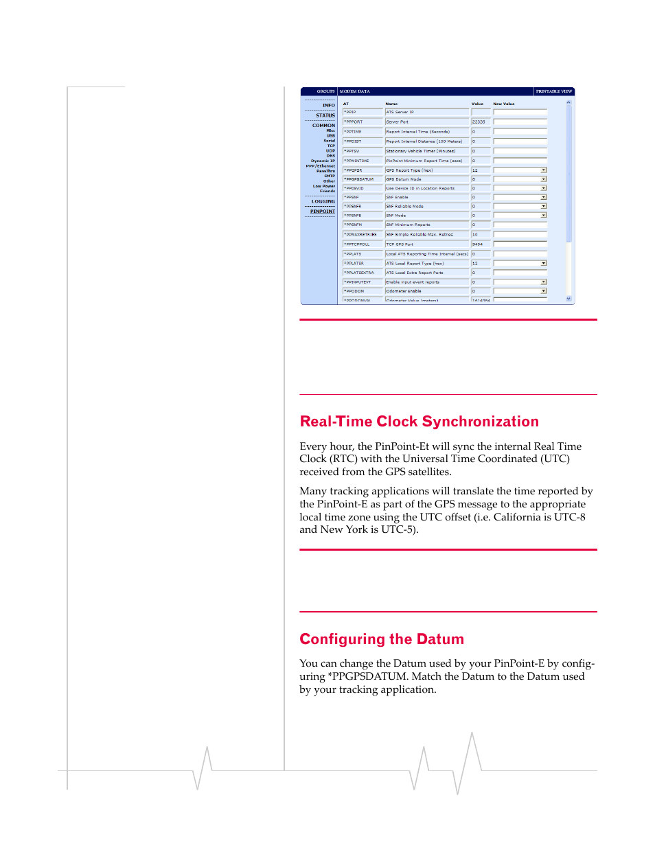 Real-time clock synchronization, Configuring the datum | Sierra Wireless EV-DO User Manual | Page 88 / 182