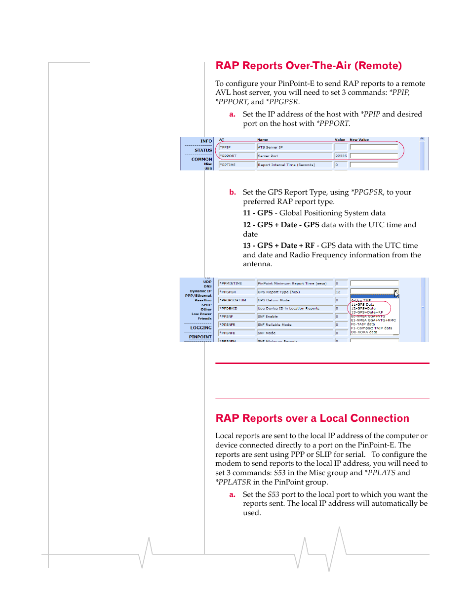 Rap reports over-the-air (remote), Rap reports over a local connection | Sierra Wireless EV-DO User Manual | Page 95 / 182