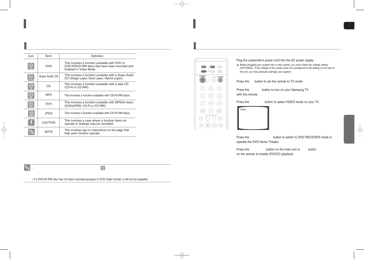 Before reading the user's manual, Before using your home theater | Sierra Wireless HT-TXQ120 User Manual | Page 13 / 36