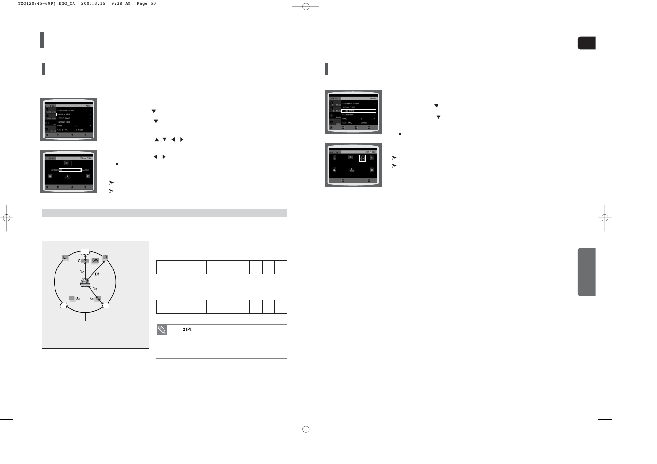 Settings, Con’t), Setting the delay time | Setting the test tone | Sierra Wireless HT-TXQ120 User Manual | Page 26 / 36
