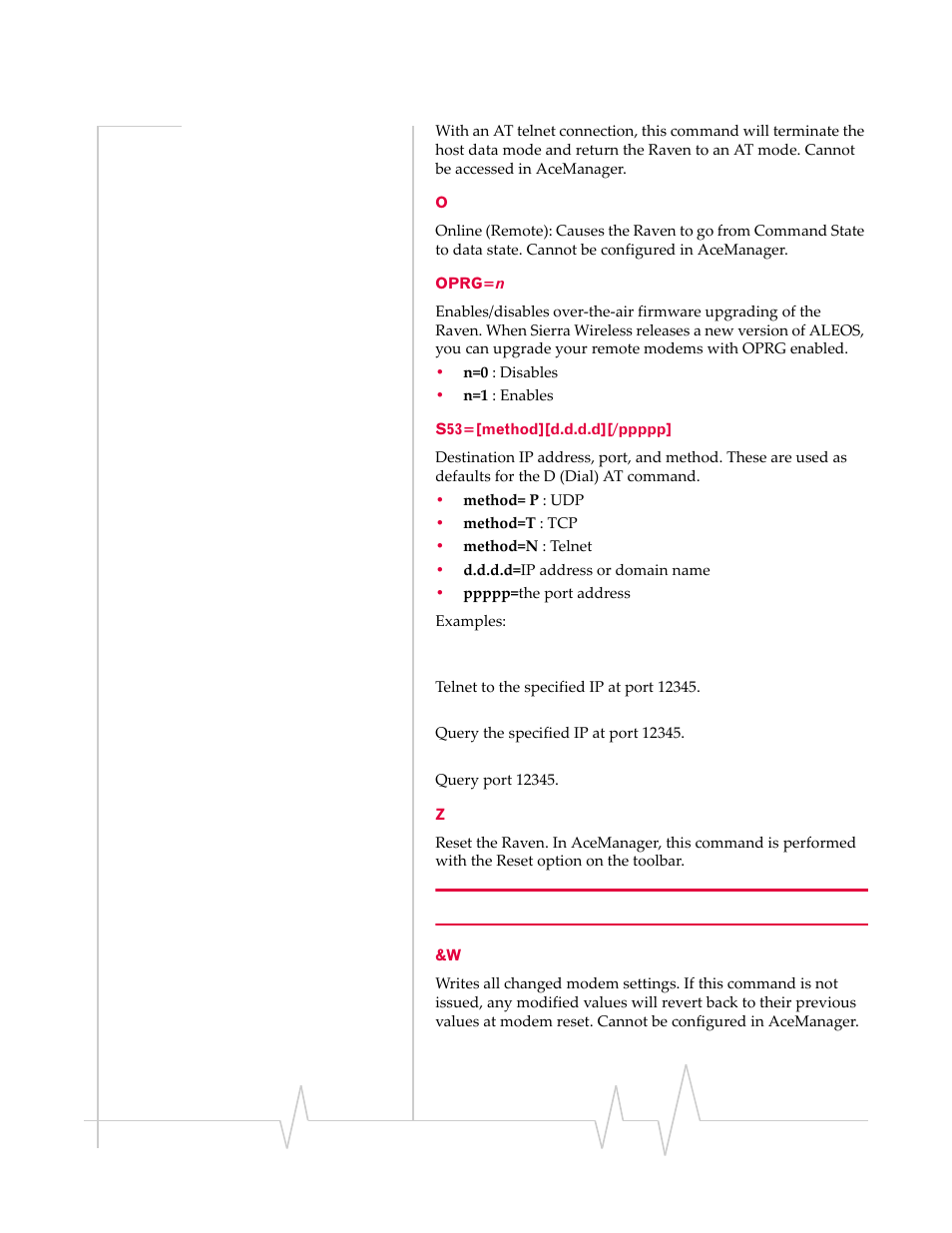 O oprg=n s53=[method][d.d.d.d][/ppppp] z &w | Sierra Wireless RAVEN 1X 20070914 User Manual | Page 109 / 176