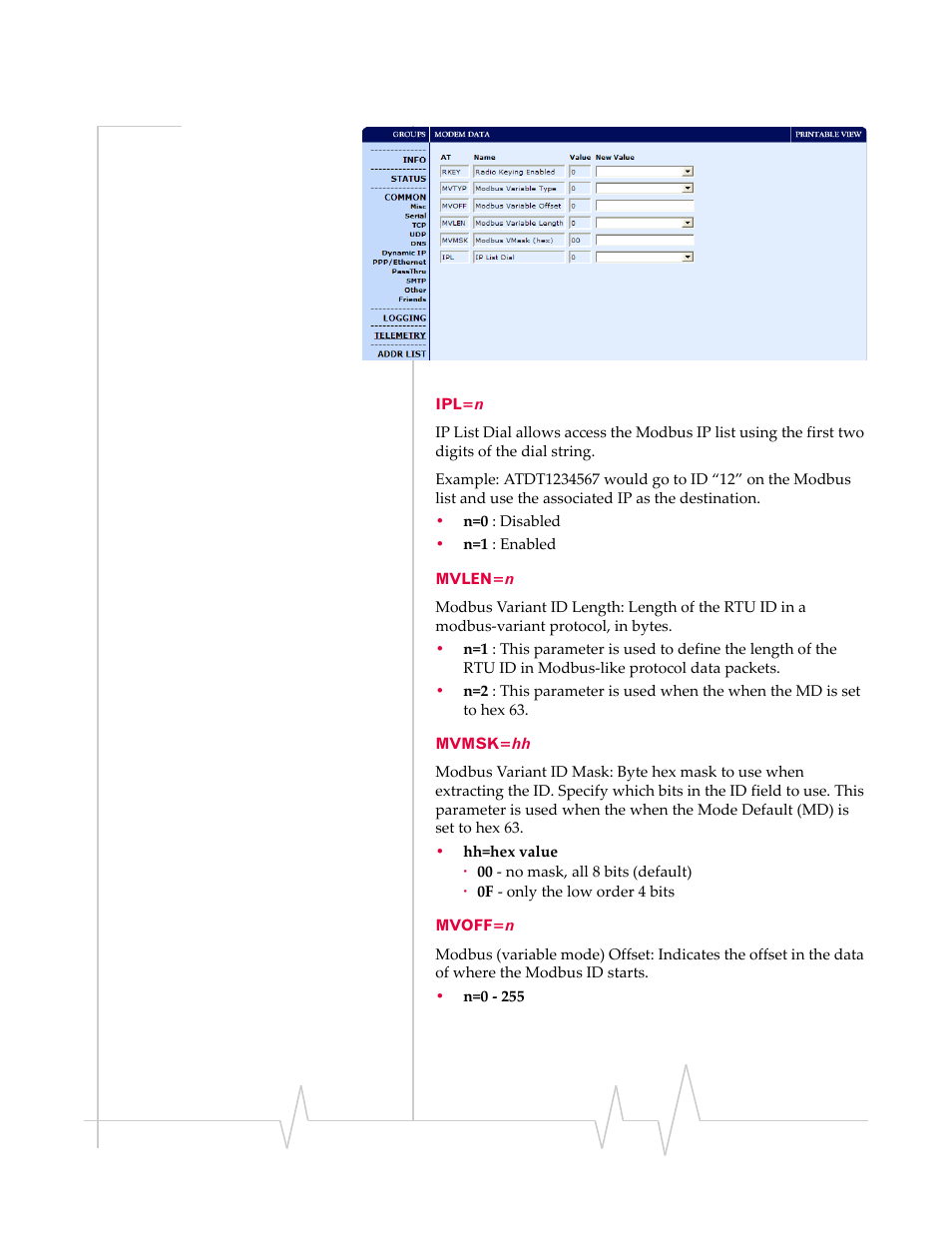 Ipl=n mvlen=n mvmsk=hh mvoff=n | Sierra Wireless RAVEN 1X 20070914 User Manual | Page 137 / 176