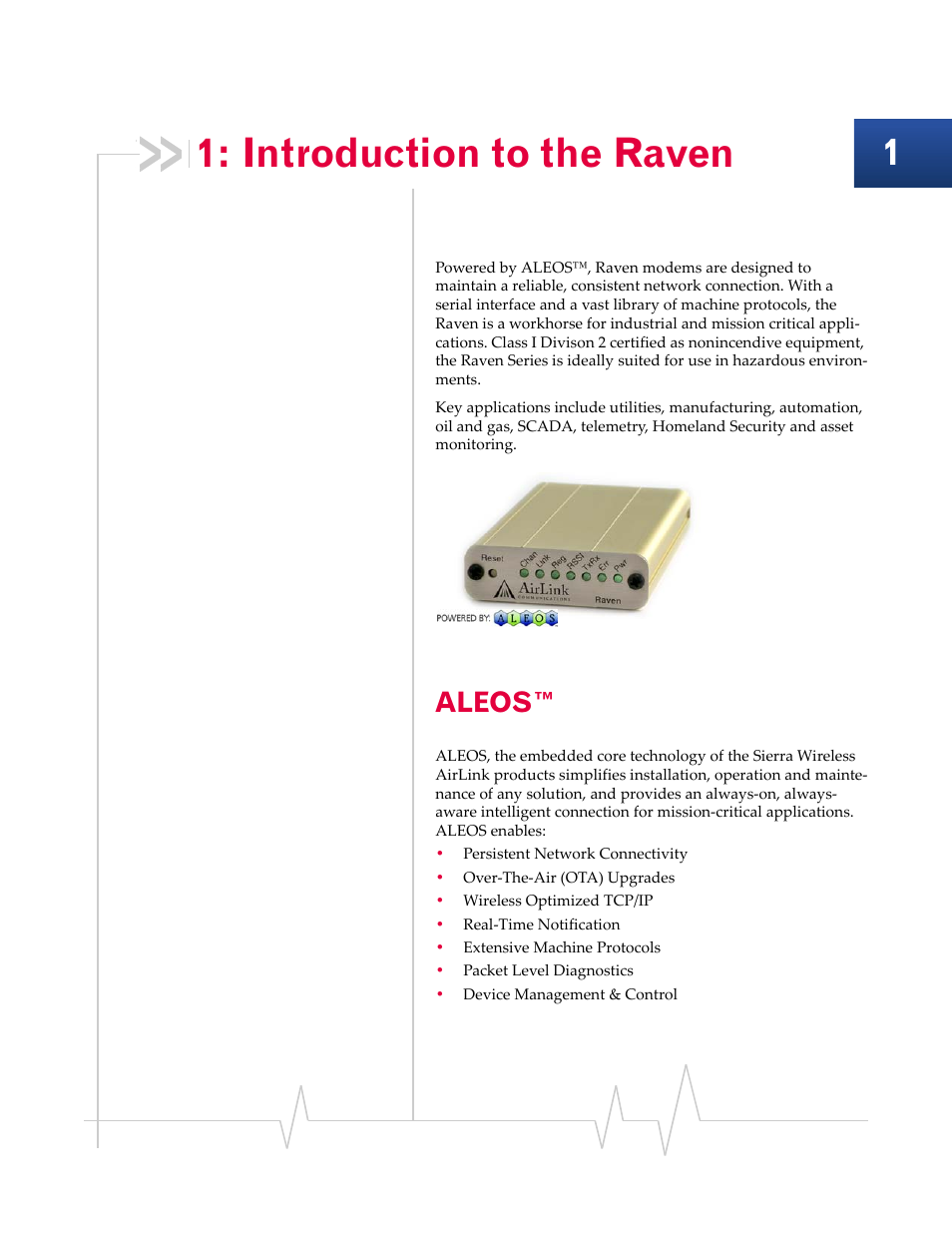 Introduction to the raven, Aleos | Sierra Wireless RAVEN 1X 20070914 User Manual | Page 14 / 176