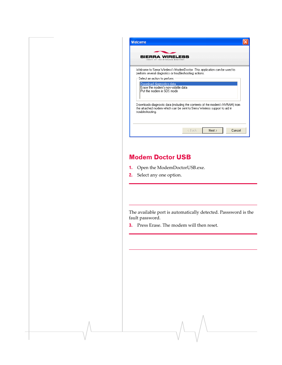 Modem doctor usb | Sierra Wireless RAVEN 1X 20070914 User Manual | Page 19 / 176