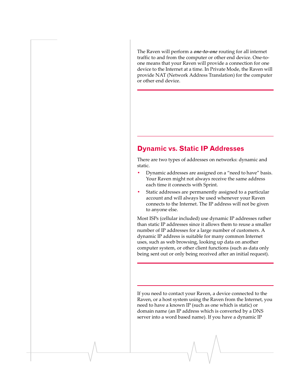 Dynamic vs. static ip addresses | Sierra Wireless RAVEN 1X 20070914 User Manual | Page 21 / 176