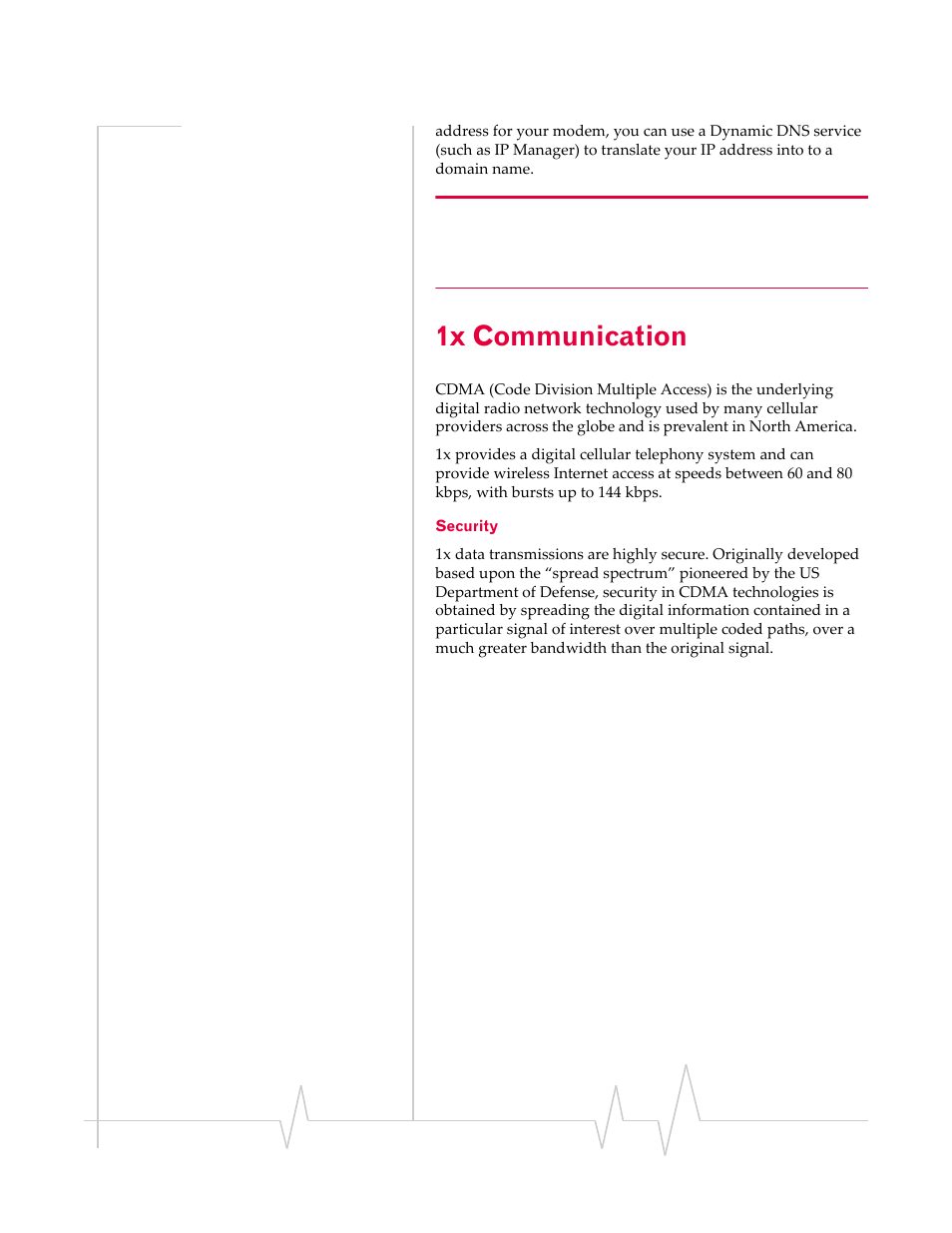 1x communication, Security | Sierra Wireless RAVEN 1X 20070914 User Manual | Page 22 / 176