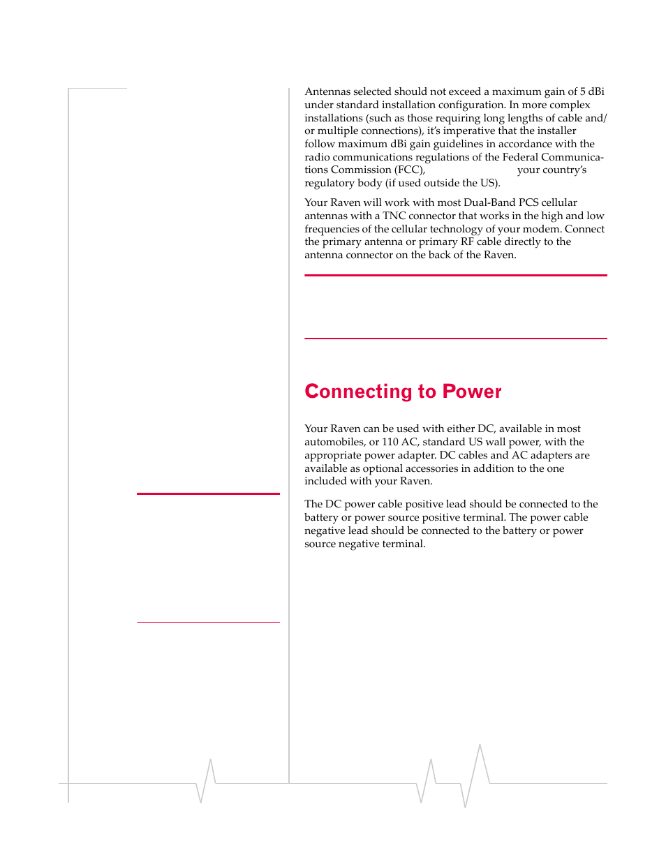 Connecting to power | Sierra Wireless RAVEN 1X 20070914 User Manual | Page 42 / 176