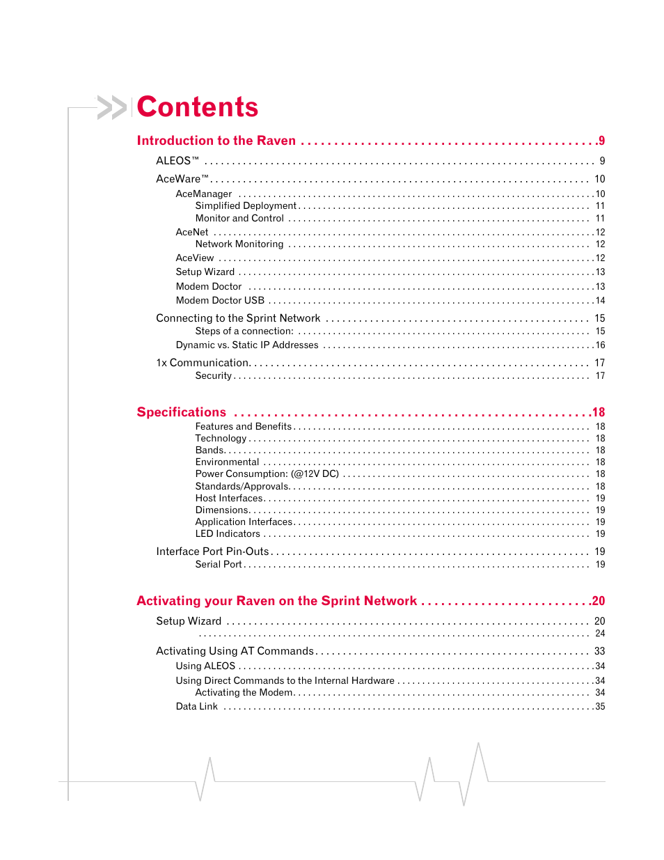 Sierra Wireless RAVEN 1X 20070914 User Manual | Page 6 / 176