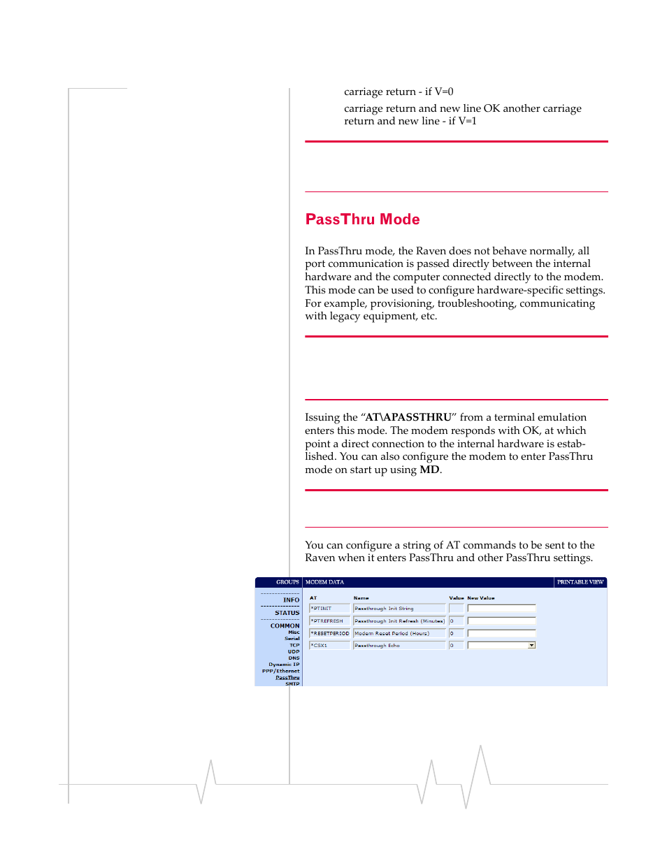 Passthru mode | Sierra Wireless RAVEN 1X 20070914 User Manual | Page 63 / 176