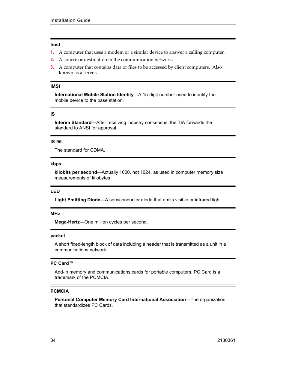 Ed packet d, Kbps (do, Kbps | Sierra Wireless PC3320 User Manual | Page 36 / 40