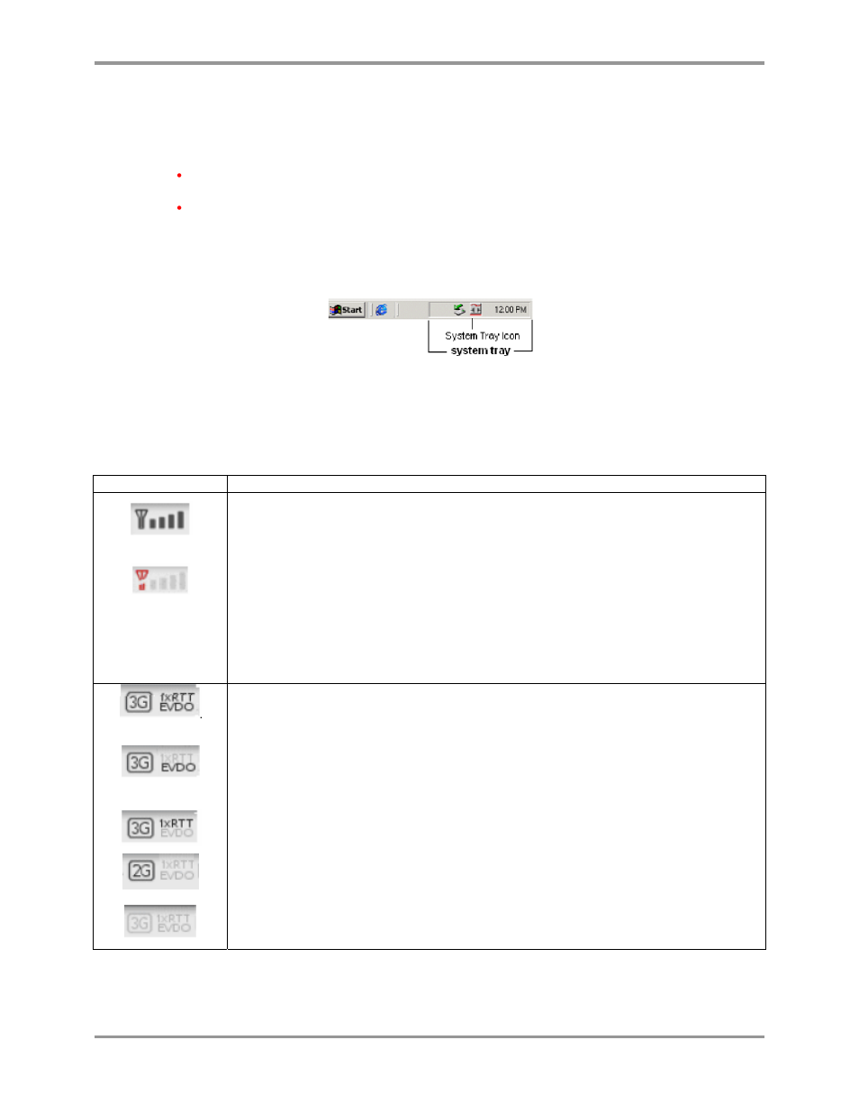 Indicator area and icons | Sierra Wireless 580 User Manual | Page 20 / 41