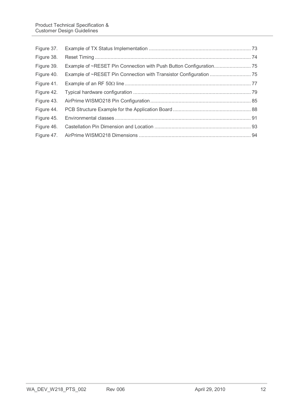 Sierra Wireless AIRPRIME WISMO218 User Manual | Page 12 / 103