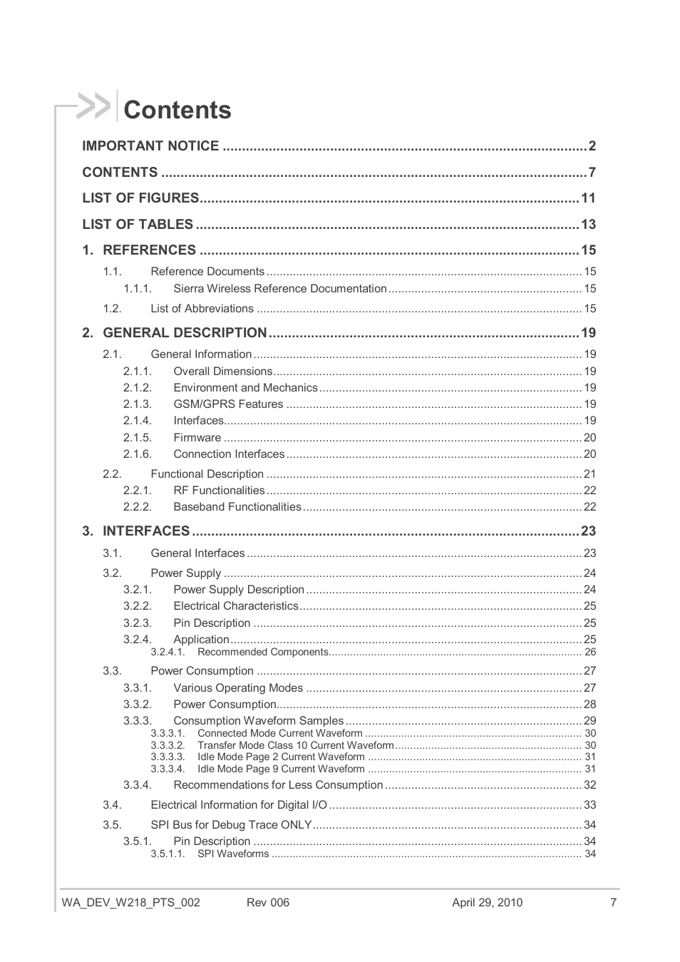 Sierra Wireless AIRPRIME WISMO218 User Manual | Page 7 / 103