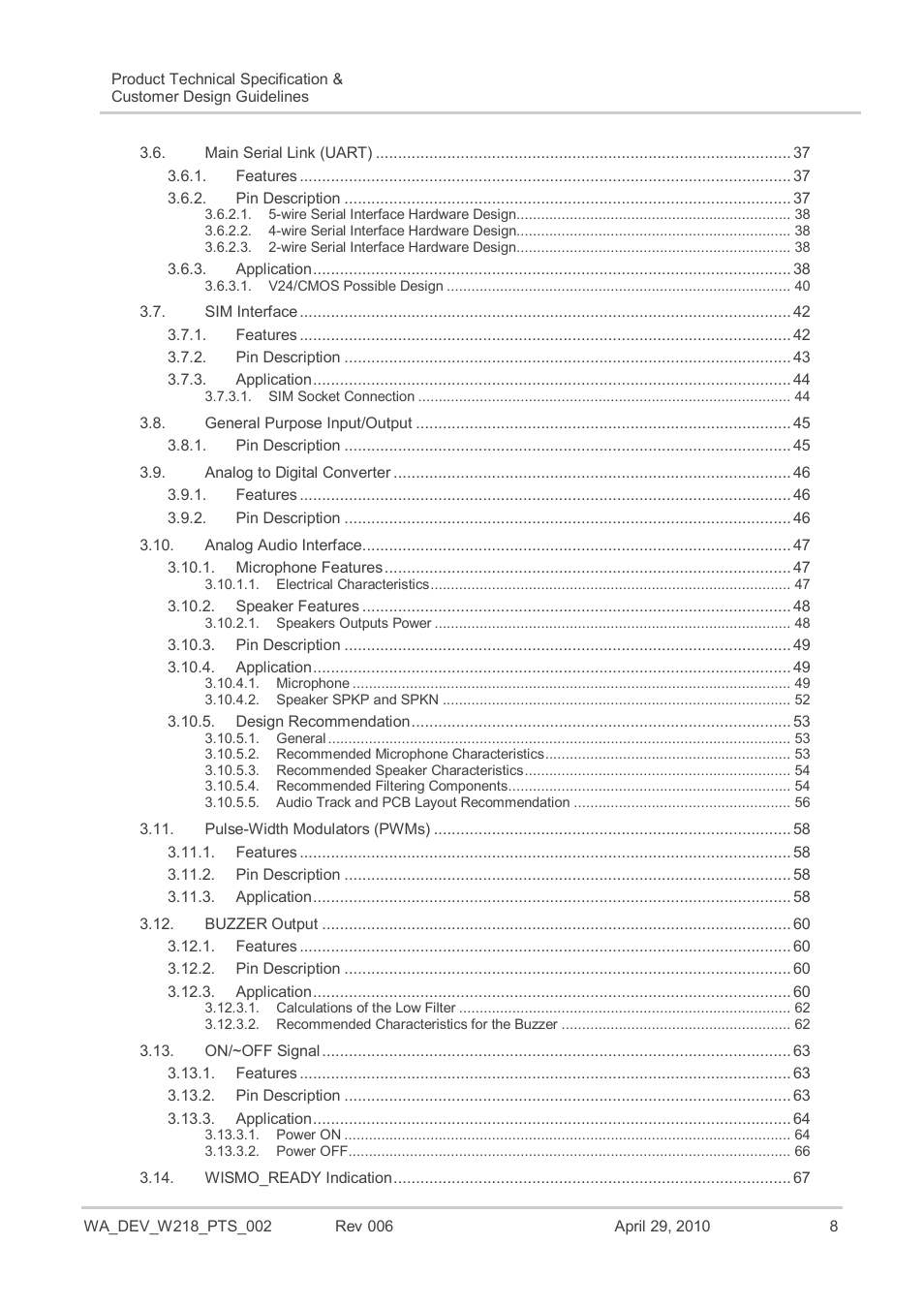 Sierra Wireless AIRPRIME WISMO218 User Manual | Page 8 / 103