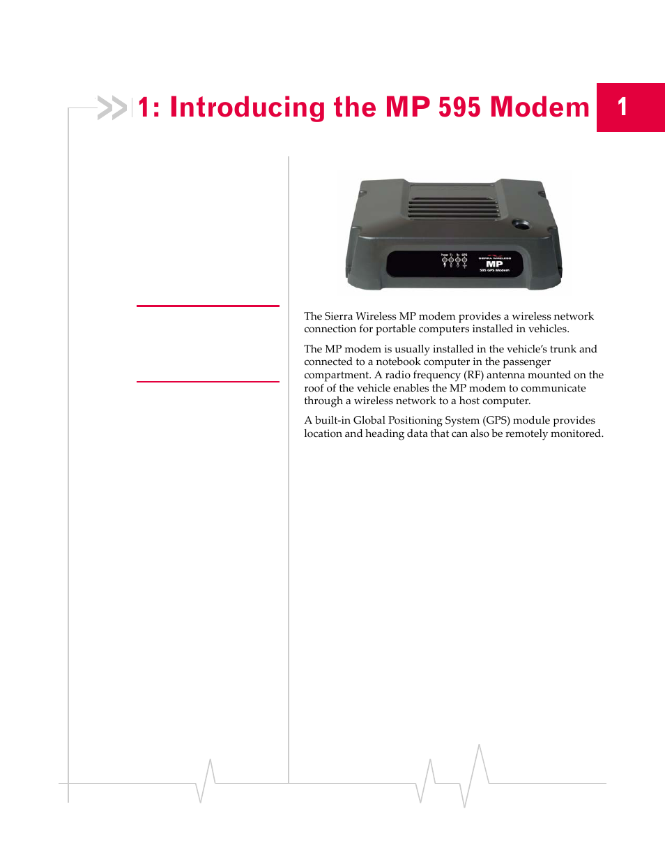 Introducing the mp595modem, Introducing the mp 595 modem | Sierra Wireless MP 595 User Manual | Page 13 / 68