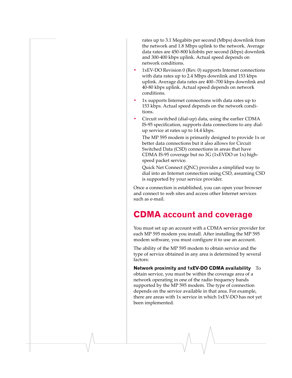 Cdma account and coverage, Cdma account and, Coverage | Sierra Wireless MP 595 User Manual | Page 15 / 68