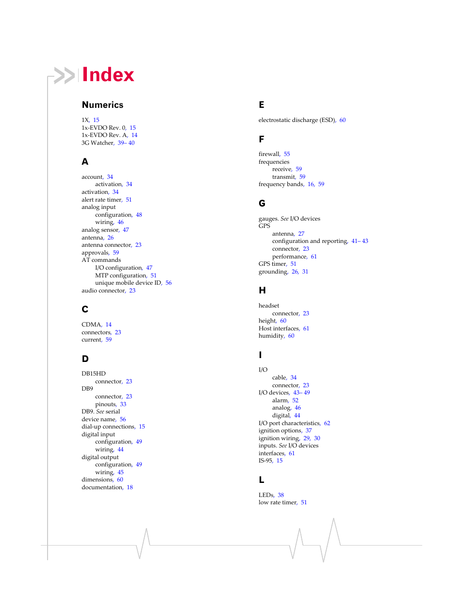 Numerics, Index | Sierra Wireless MP 595 User Manual | Page 65 / 68