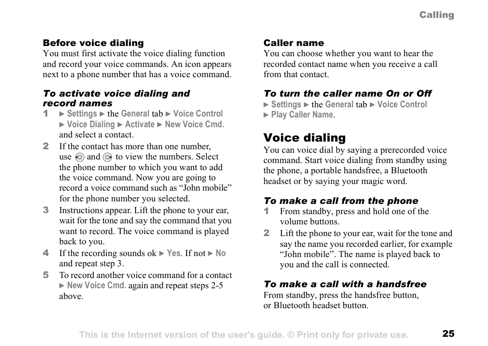 Voice dialing | Sunway GSM 900 User Manual | Page 25 / 97
