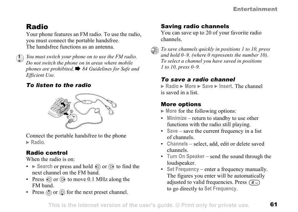 Radio | Sunway GSM 900 User Manual | Page 61 / 97