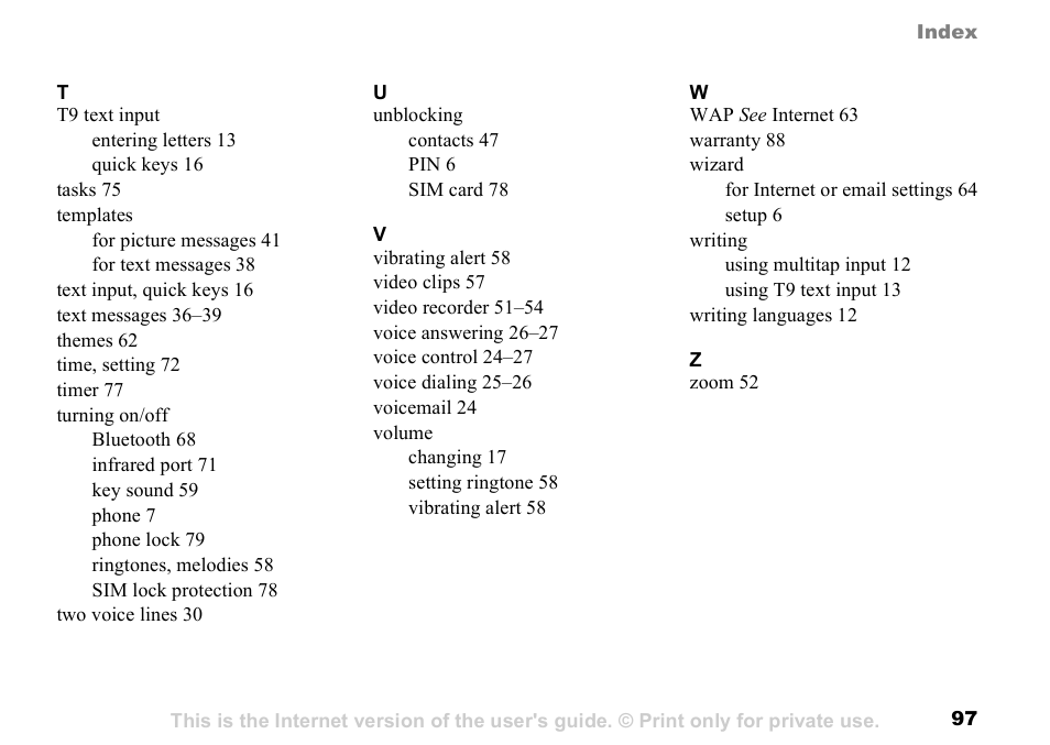 Sunway GSM 900 User Manual | Page 97 / 97