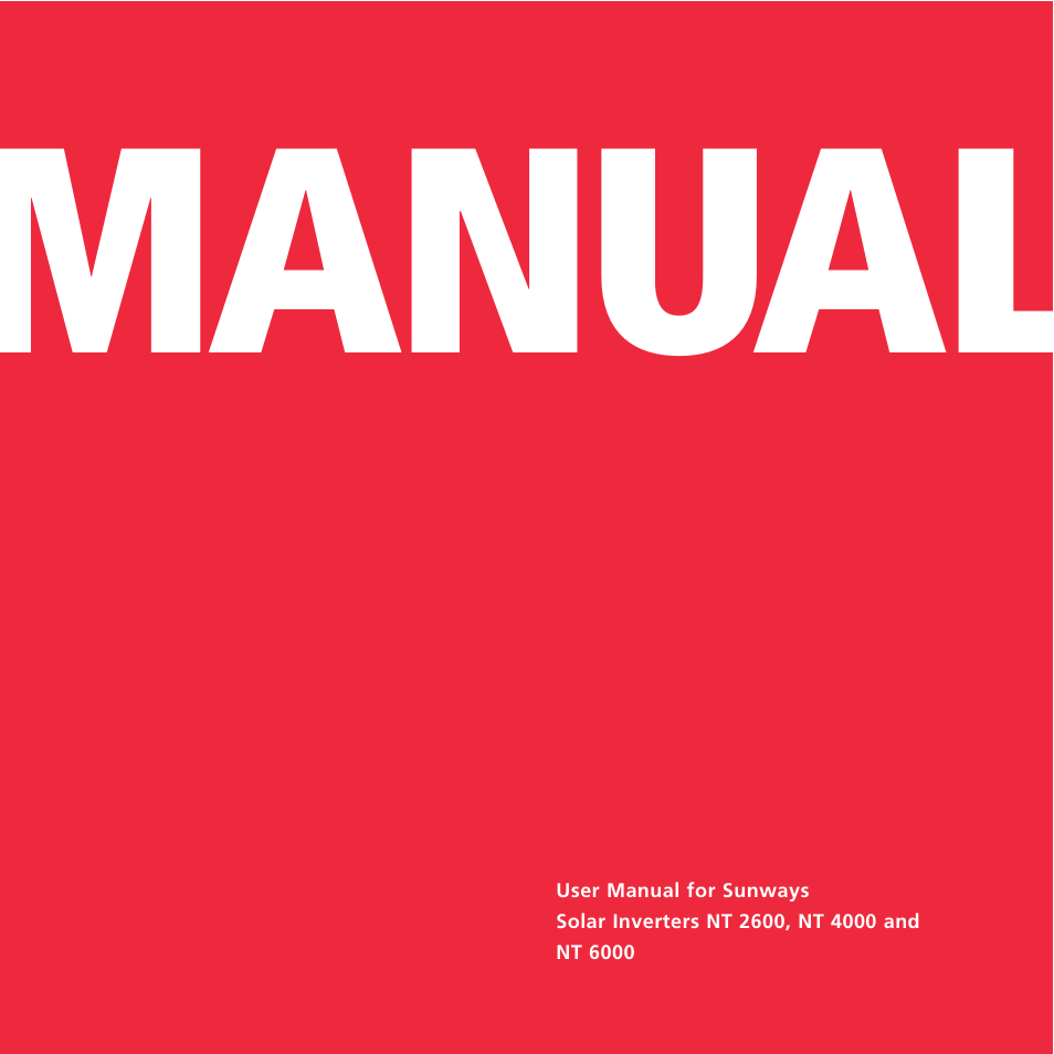 Sunway NT 2600 User Manual | 76 pages