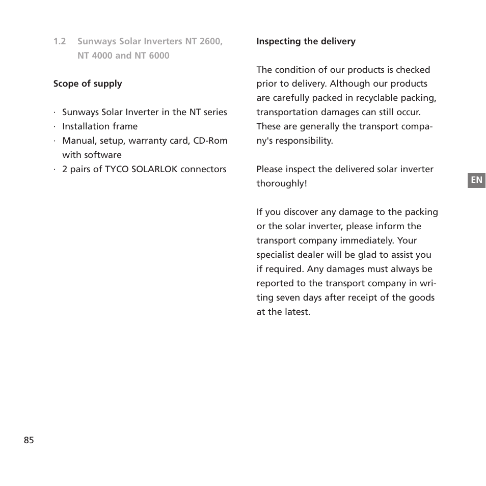 Sunway NT 2600 User Manual | Page 9 / 76