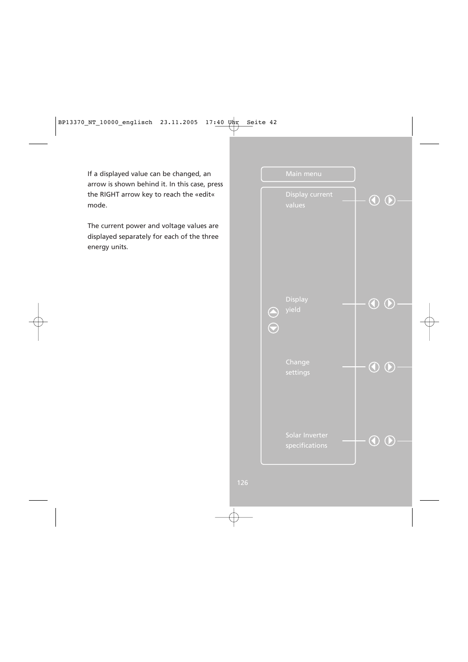 Menu navigation diagram | Sunway NT 10000 User Manual | Page 42 / 82