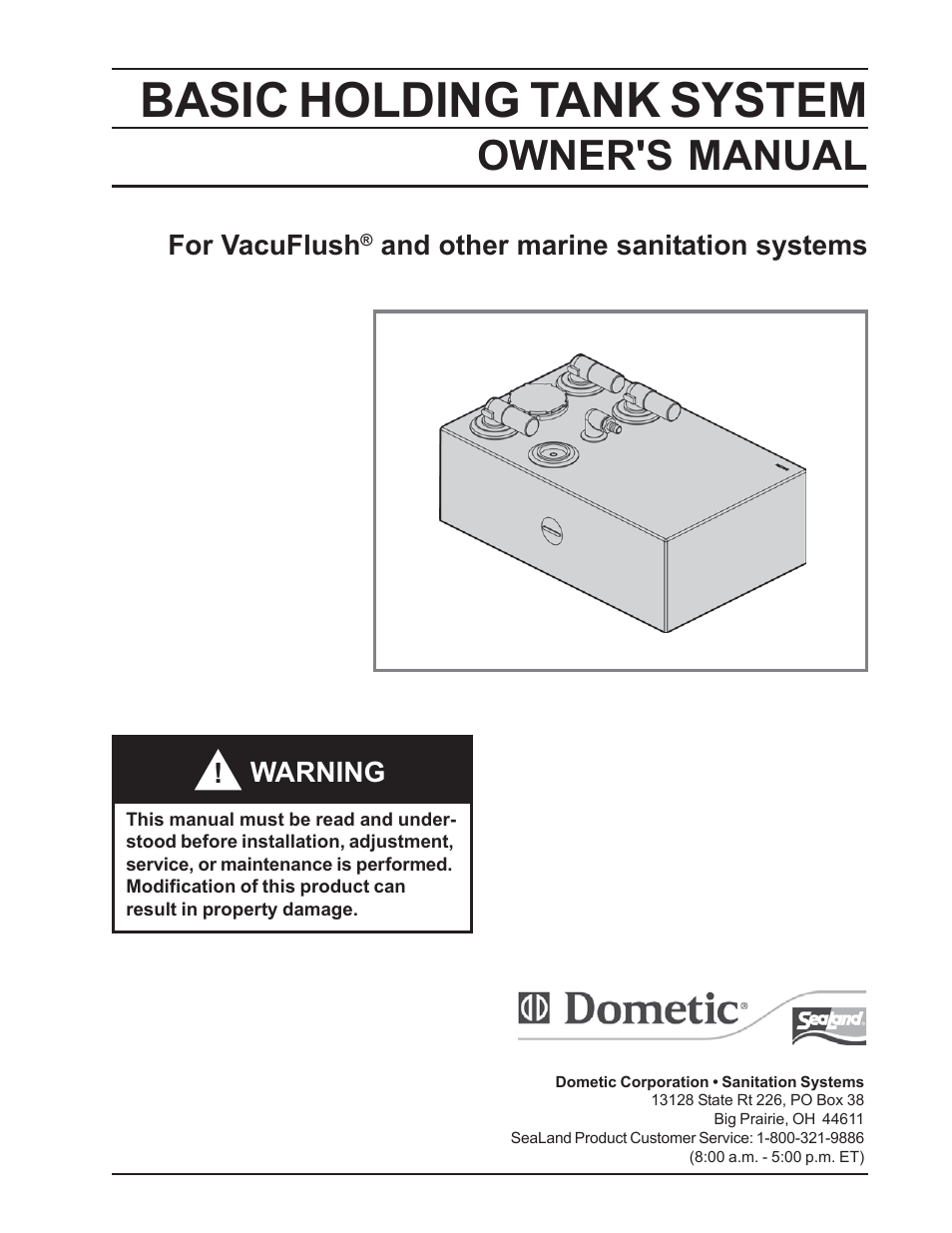 SeaLand BASIC HOLDING TANK SYSTEM User Manual | 8 pages