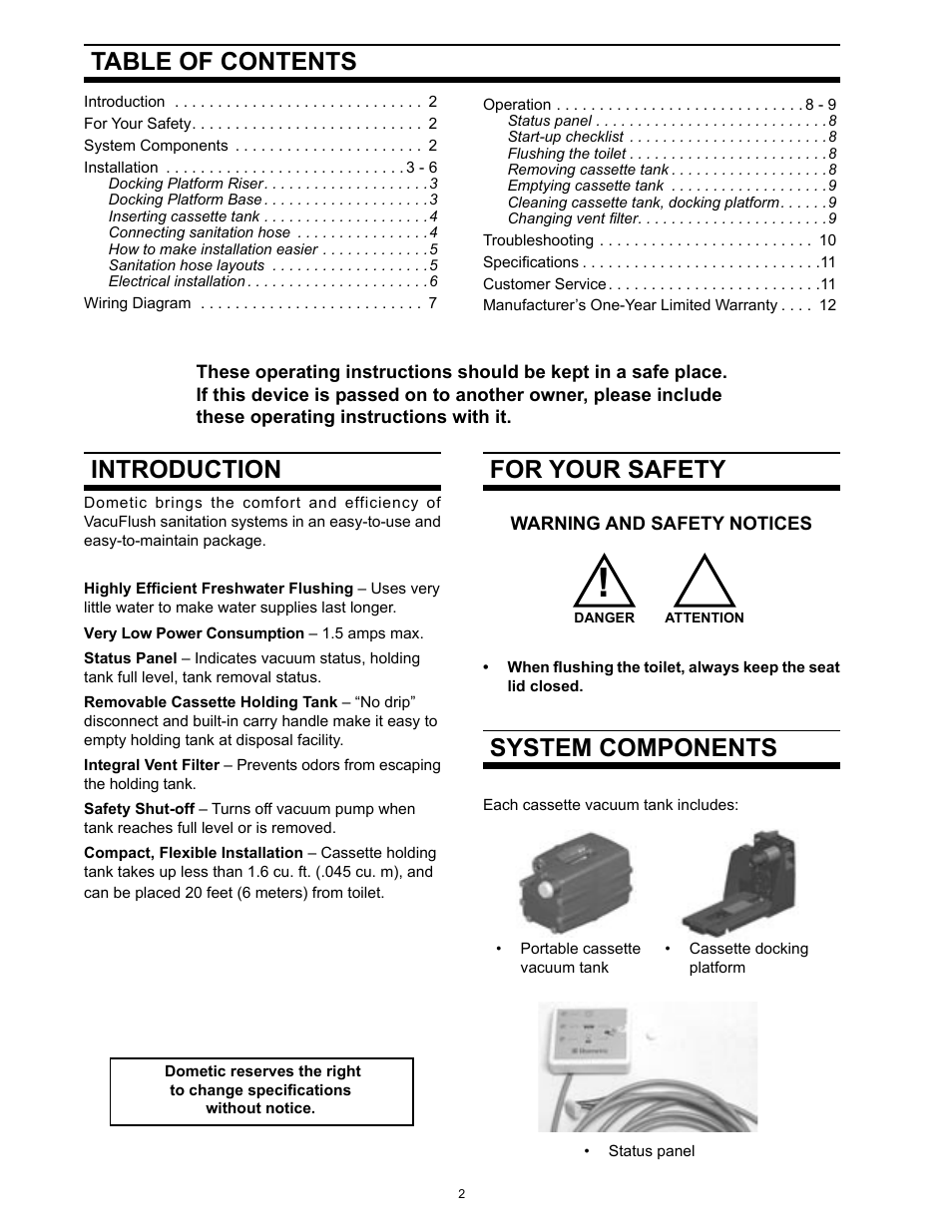 SeaLand 1 2500 Series User Manual | Page 2 / 12