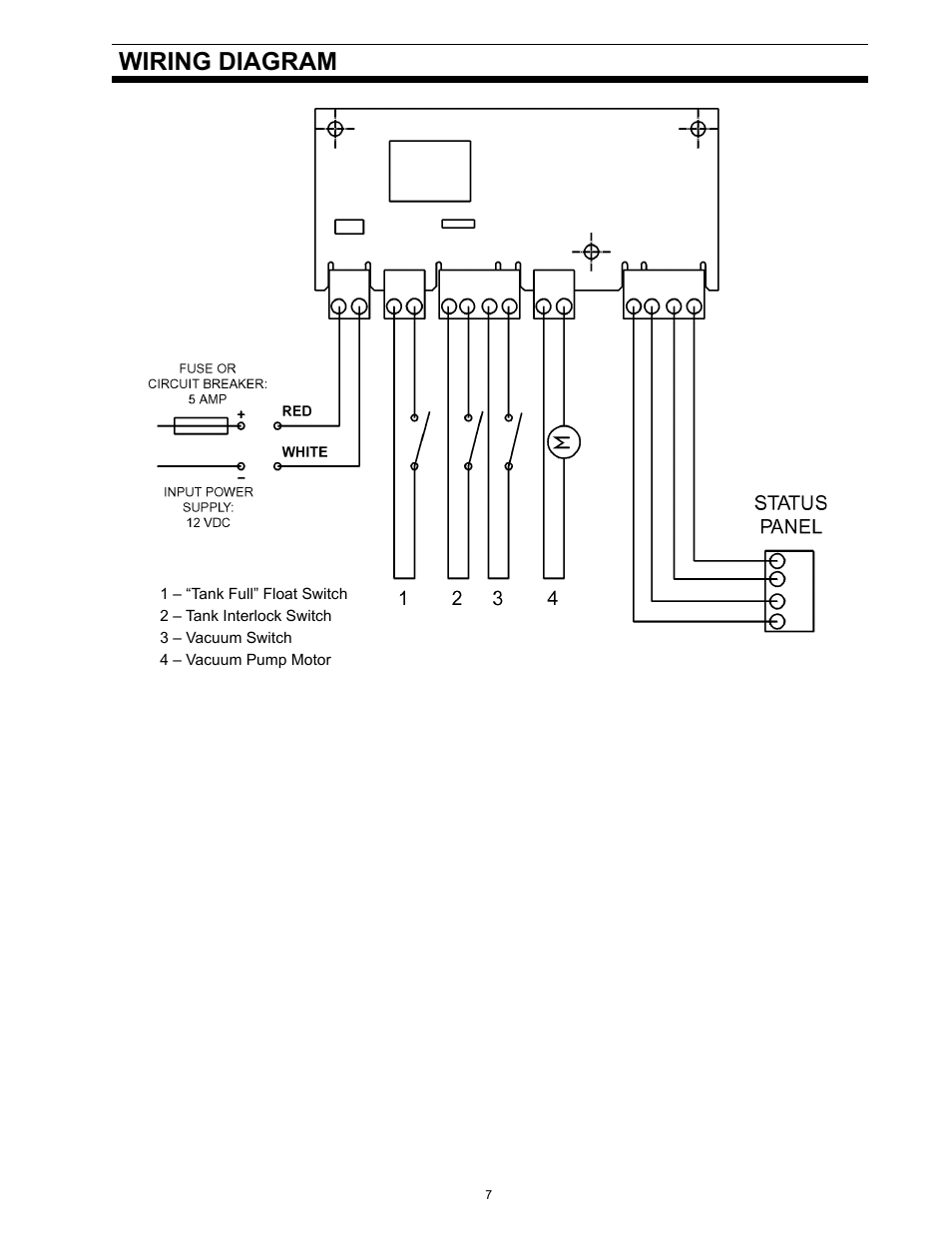 Wiring diagram | SeaLand 1 2500 Series User Manual | Page 7 / 12