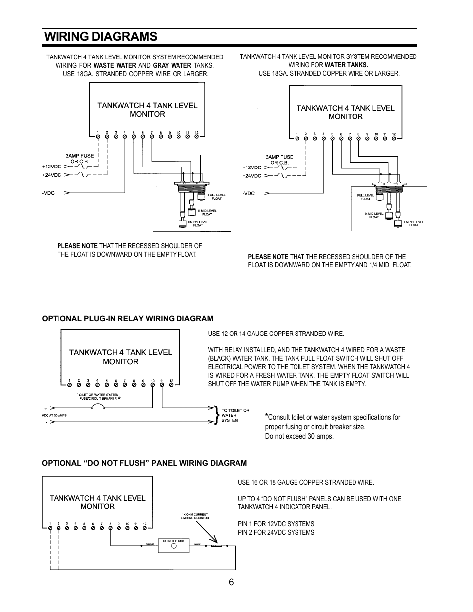Wiring diagrams | SeaLand 4 User Manual | Page 6 / 9