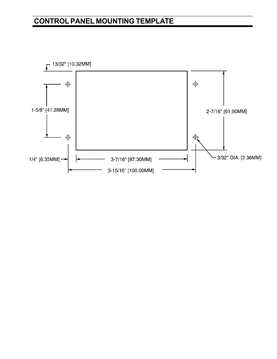 Control panel mounting template | SeaLand 4 User Manual | Page 9 / 9