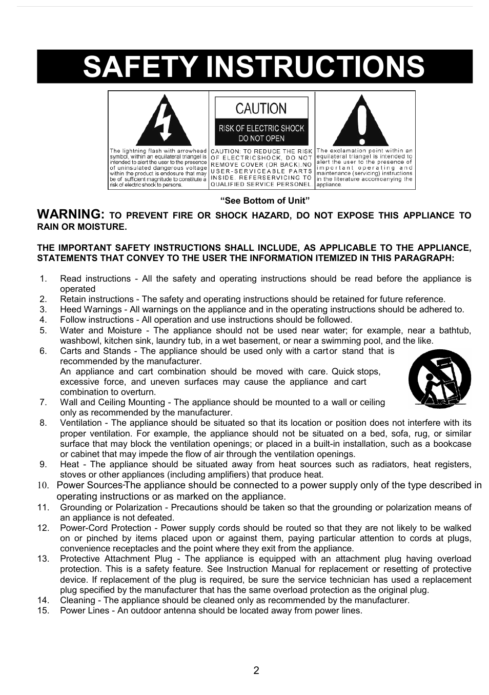 Safety instructions, Warning | Spectra Hello Kitty KT4560 User Manual | Page 3 / 19