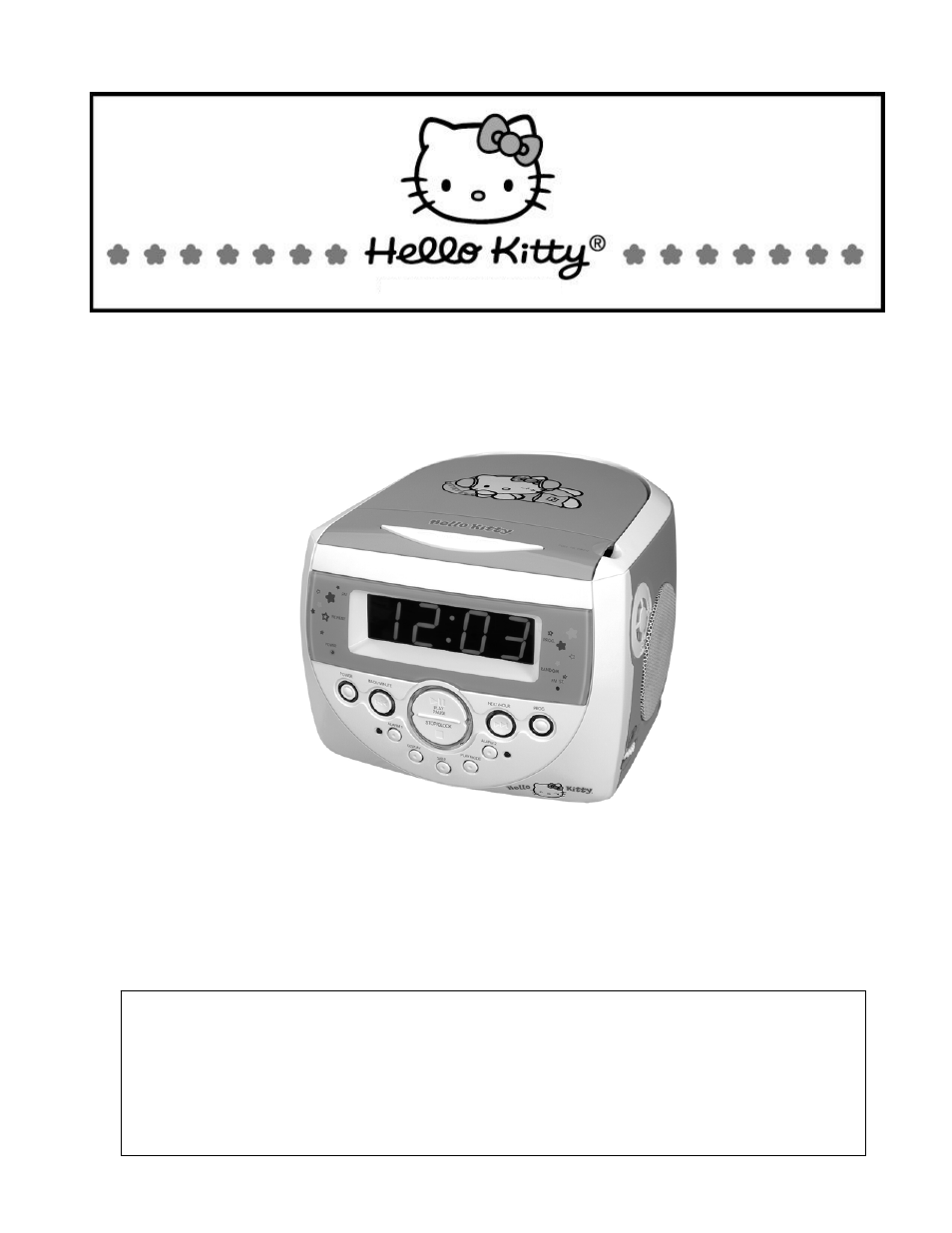 Spectra Hello Kitty KT2053 User Manual | 15 pages