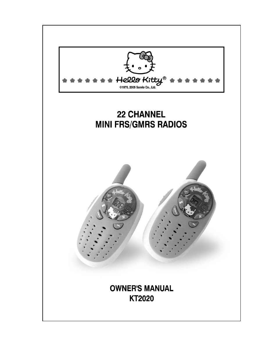 Spectra Hello Kitty KT2020 User Manual | 9 pages