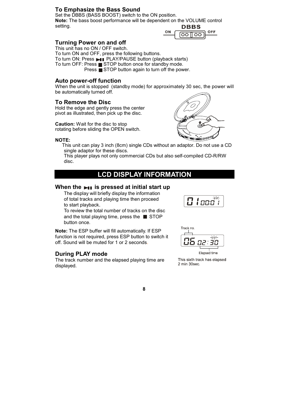 Lcd display information | Spectra KT2038 User Manual | Page 8 / 14