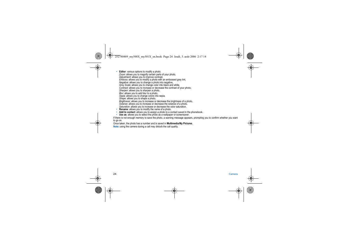 Sagem my500x User Manual | Page 24 / 66