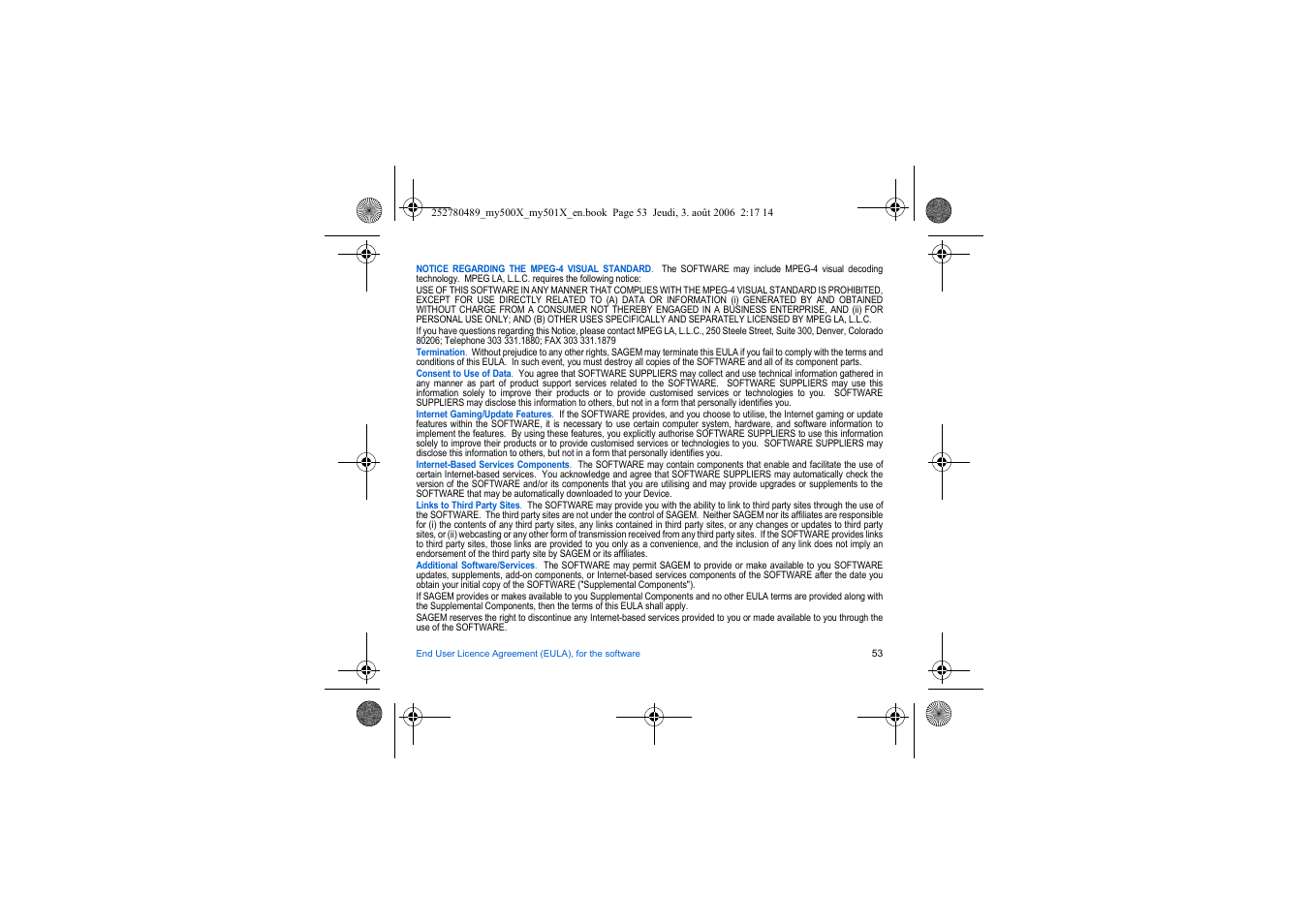 Sagem my500x User Manual | Page 53 / 66