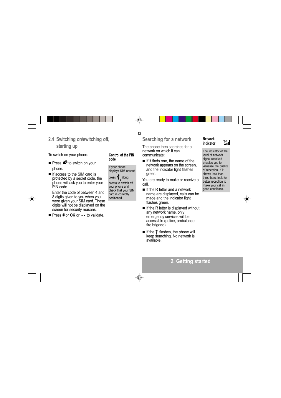 Searching for a network | Sagem MY 302X User Manual | Page 14 / 63