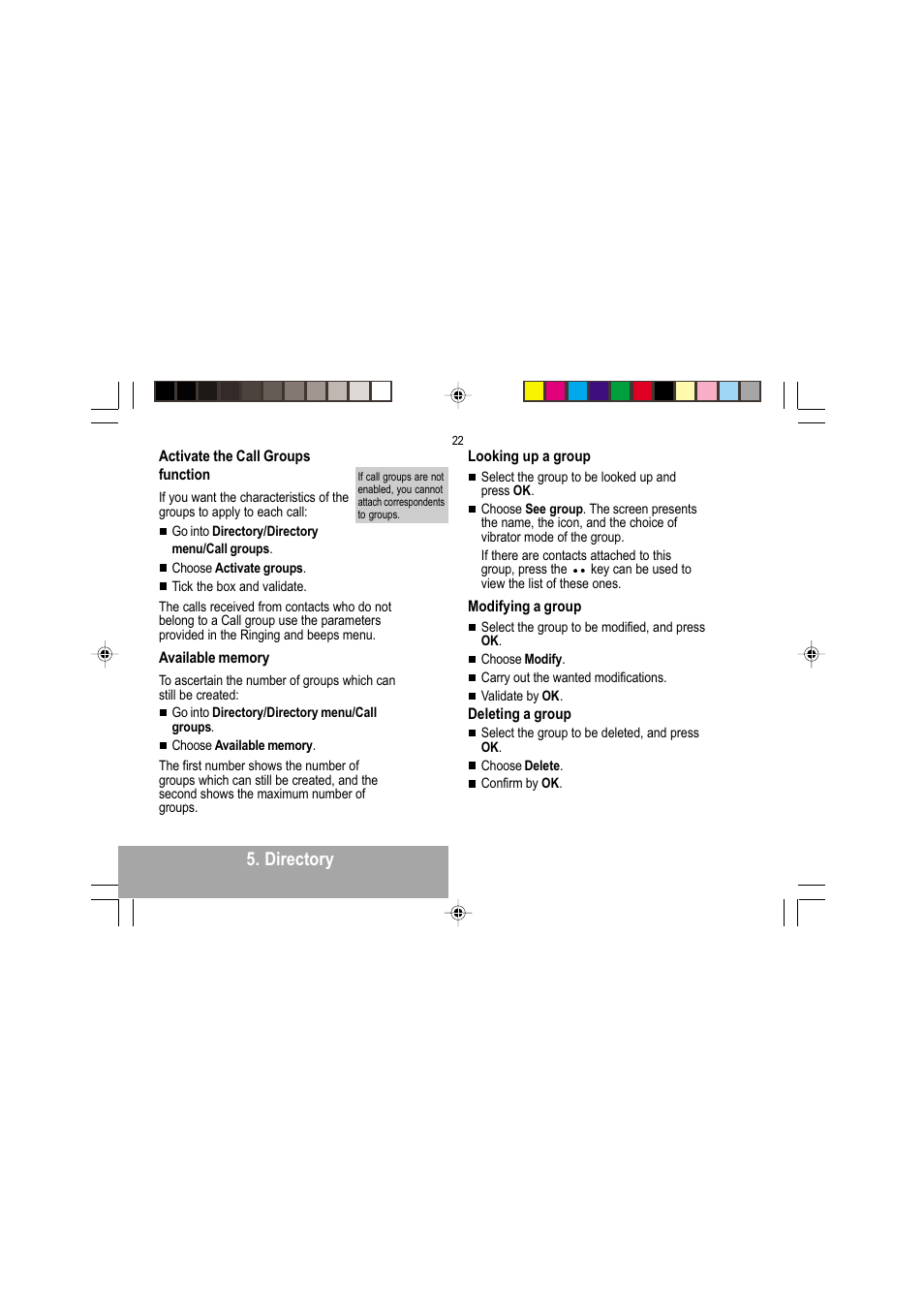 Directory | Sagem MY 302X User Manual | Page 23 / 63