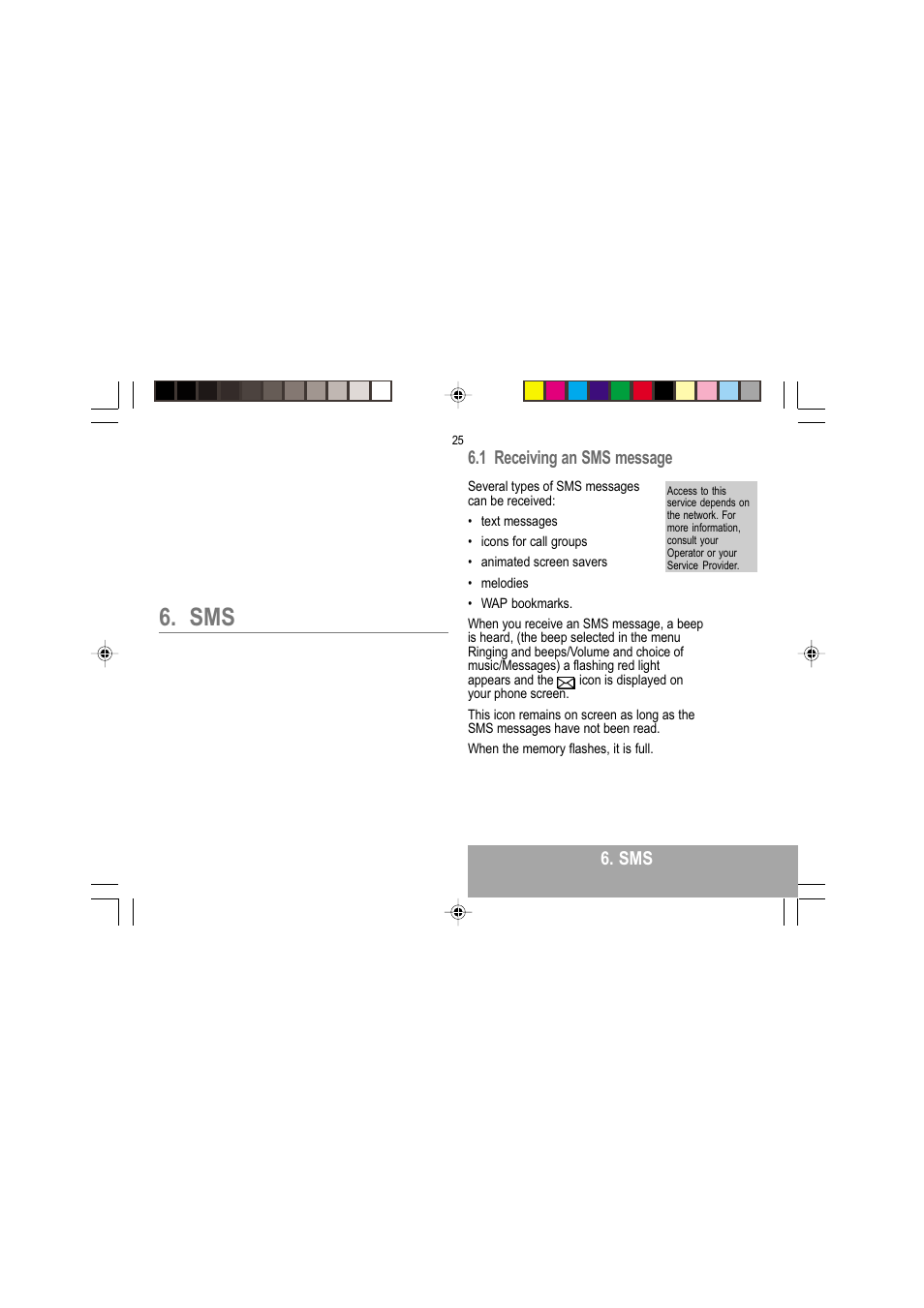 1 receiving an sms message | Sagem MY 302X User Manual | Page 26 / 63