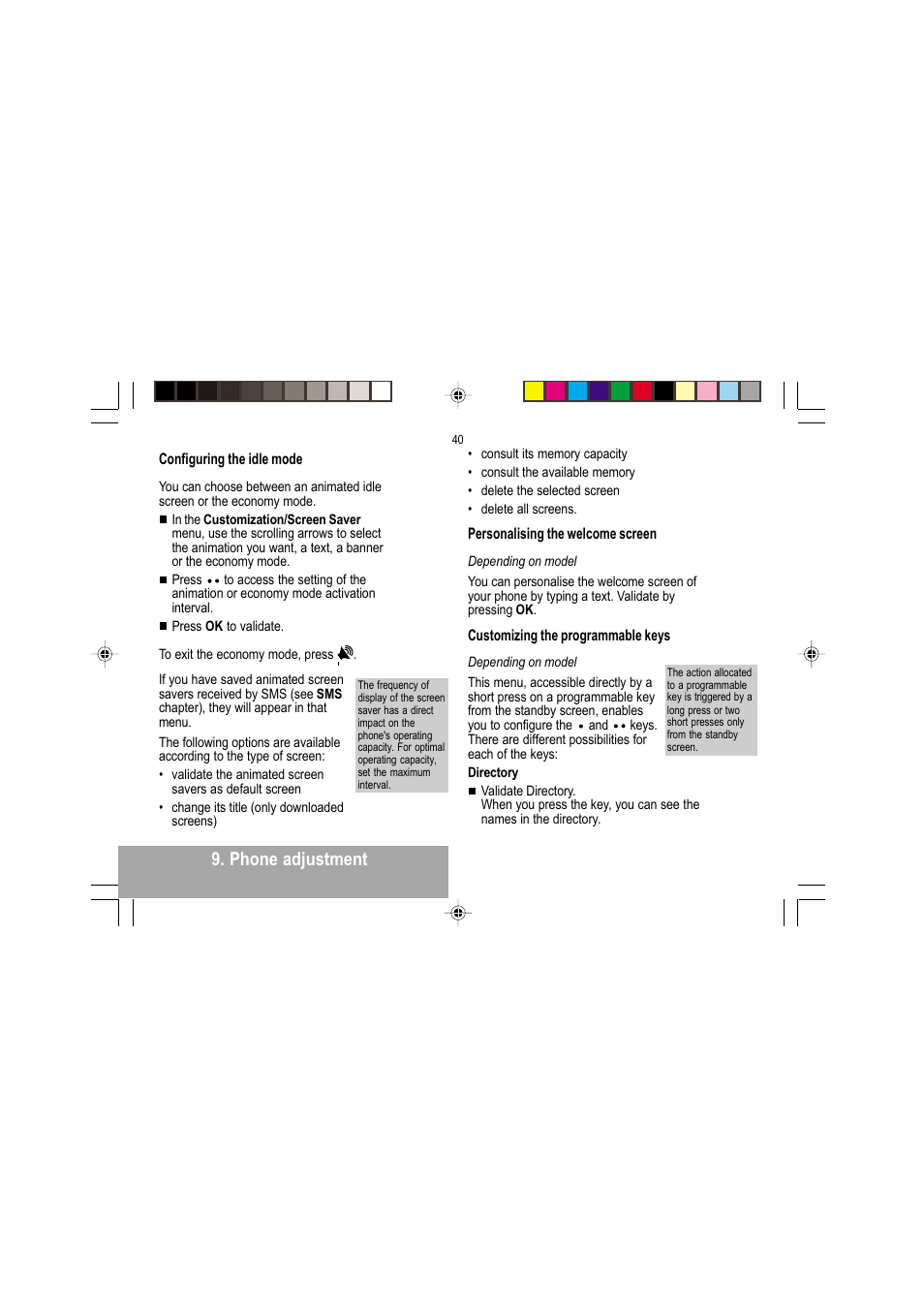 Phone adjustment | Sagem MY 302X User Manual | Page 41 / 63