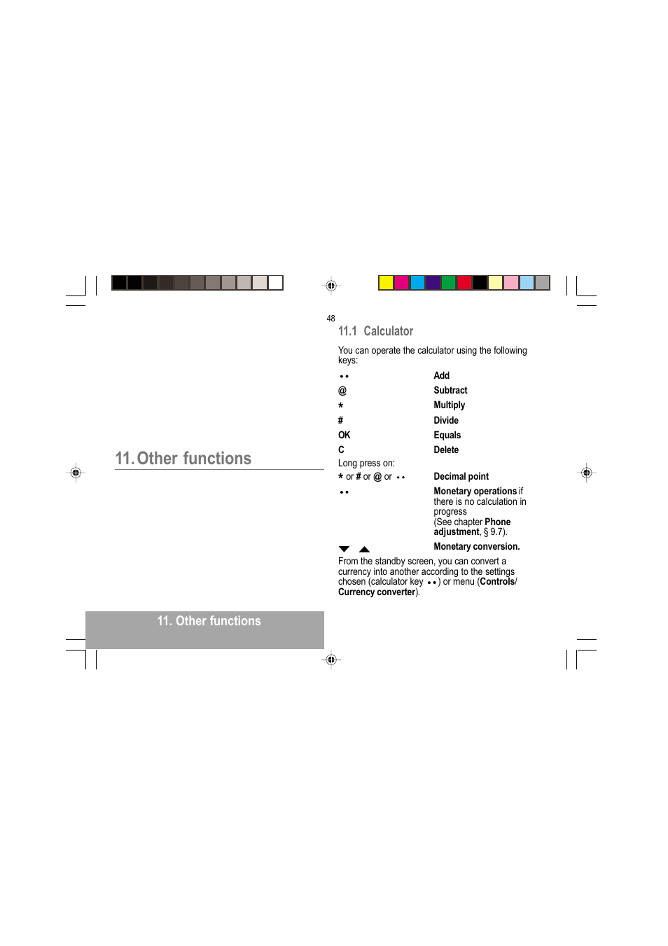 Other functions, 1 calculator | Sagem MY 302X User Manual | Page 49 / 63