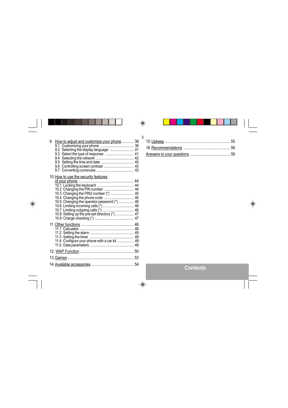 Sagem MY 302X User Manual | Page 6 / 63