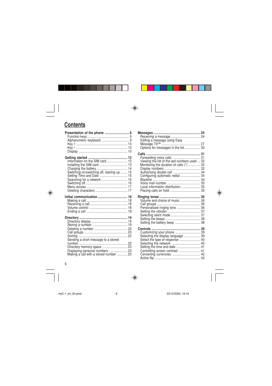 Sagem myC-1 User Manual | Page 7 / 61