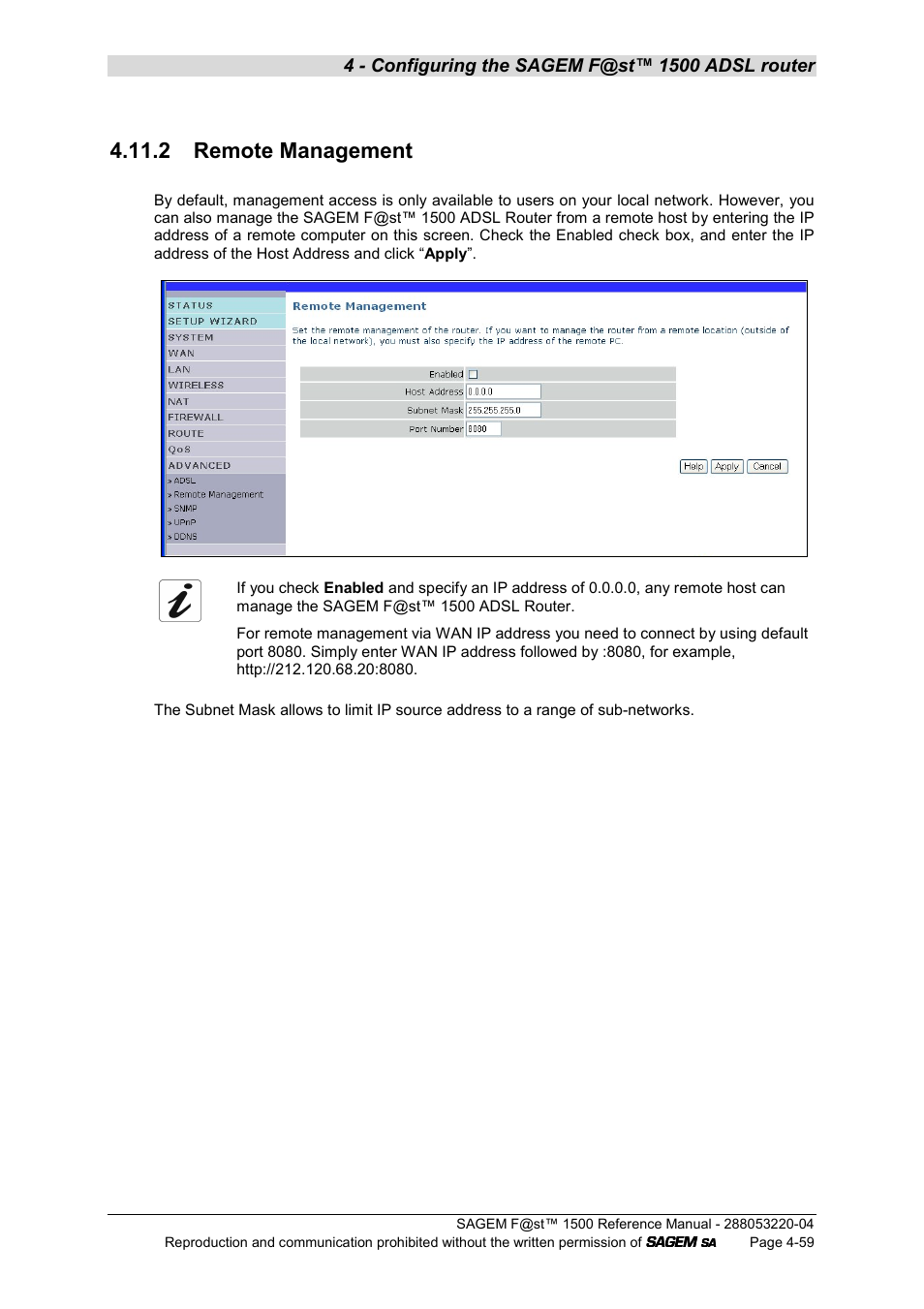 2 remote management | Sagem SAGEMFAST 1500WG User Manual | Page 105 / 138