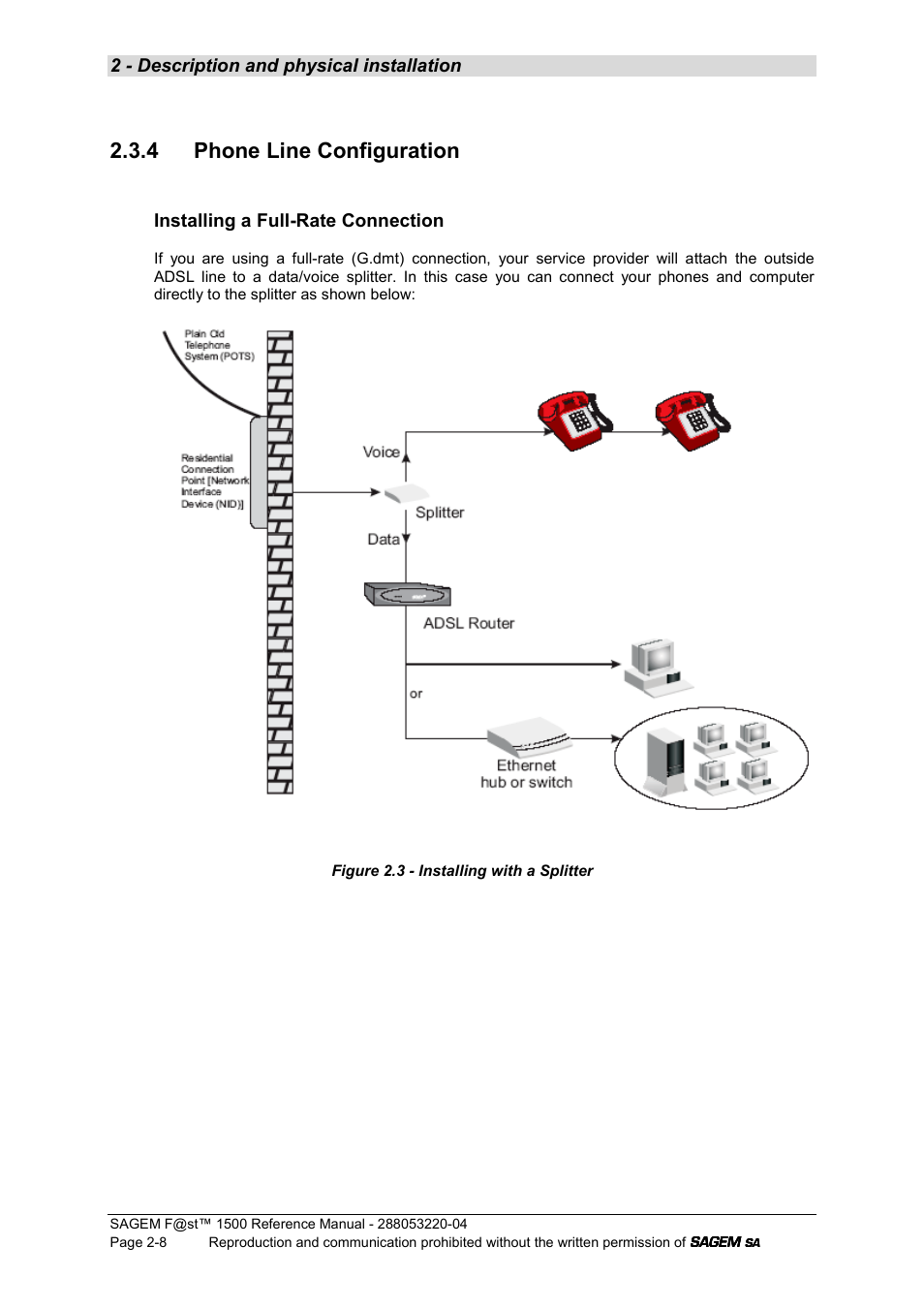 4 phone line configuration | Sagem SAGEMFAST 1500WG User Manual | Page 20 / 138